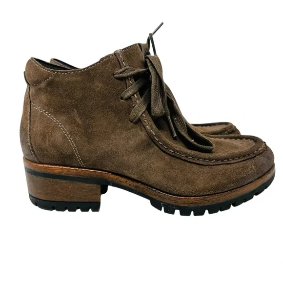 Salvia Brown Suede Ankle Booties - Picture 2 of 10